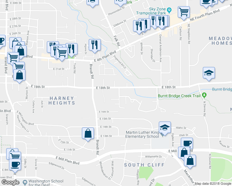 map of restaurants, bars, coffee shops, grocery stores, and more near 1710 Bryant Street in Vancouver