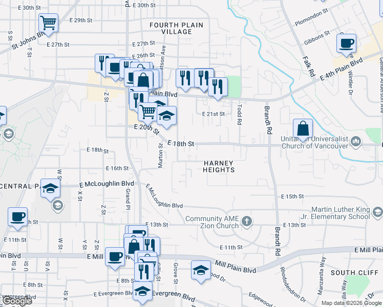 map of restaurants, bars, coffee shops, grocery stores, and more near 3306 East 17th Street in Vancouver