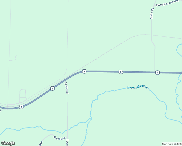 map of restaurants, bars, coffee shops, grocery stores, and more near 14623 U.S. 8 in Goodman