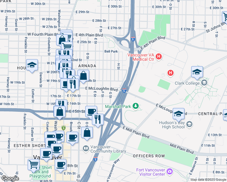 map of restaurants, bars, coffee shops, grocery stores, and more near 714 East 17th Street in Vancouver