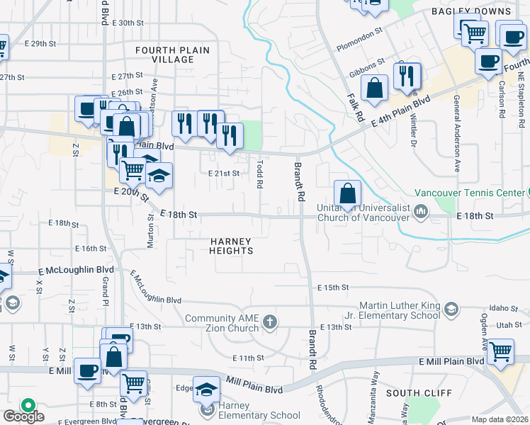 map of restaurants, bars, coffee shops, grocery stores, and more near 3700 East 18th Street in Vancouver