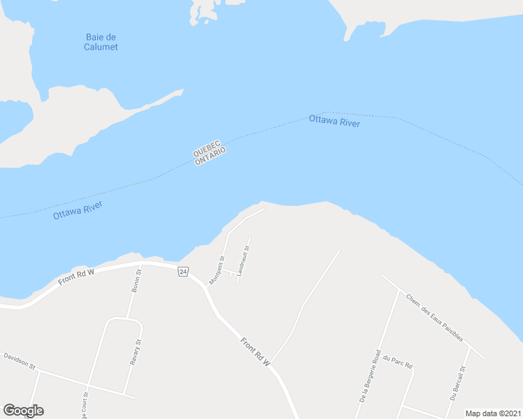 map of restaurants, bars, coffee shops, grocery stores, and more near 49 Montpetit Street in L'Orignal