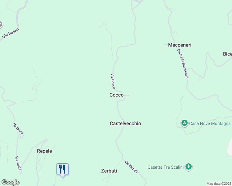 map of restaurants, bars, coffee shops, grocery stores, and more near 14 Via Cocco in Cocco