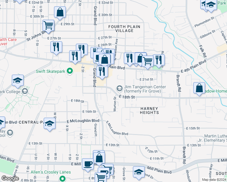 map of restaurants, bars, coffee shops, grocery stores, and more near 3019 East 20th Street in Vancouver
