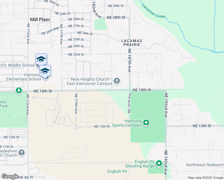 map of restaurants, bars, coffee shops, grocery stores, and more near 1412 Northeast 185th Avenue in Vancouver