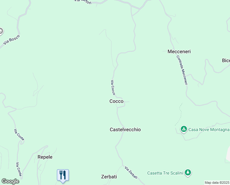 map of restaurants, bars, coffee shops, grocery stores, and more near 14 Via Cocco in Cocco