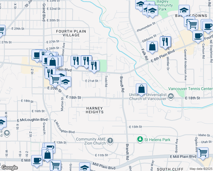 map of restaurants, bars, coffee shops, grocery stores, and more near 2006 Todd Road in Vancouver