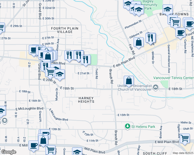 map of restaurants, bars, coffee shops, grocery stores, and more near 2006 Todd Road in Vancouver