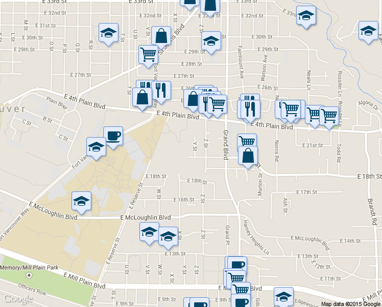 map of restaurants, bars, coffee shops, grocery stores, and more near 2002 Y St in Vancouver