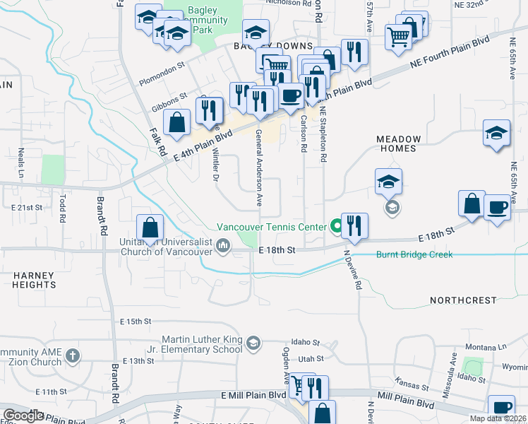 map of restaurants, bars, coffee shops, grocery stores, and more near 2001 General Anderson Avenue in Vancouver
