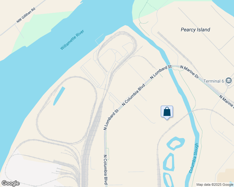 map of restaurants, bars, coffee shops, grocery stores, and more near 15670 North Lombard Street in Portland