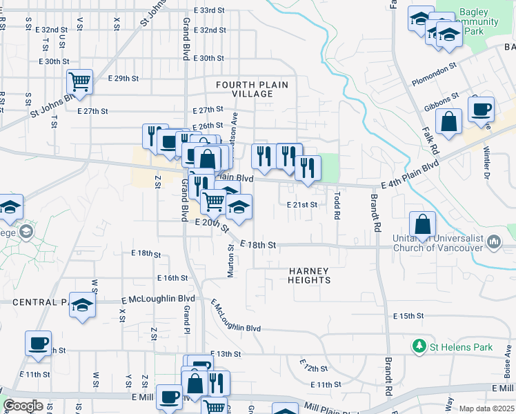 map of restaurants, bars, coffee shops, grocery stores, and more near 2009 Norris Road in Vancouver