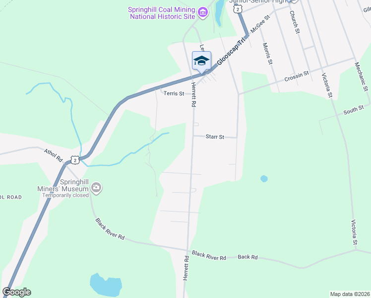 map of restaurants, bars, coffee shops, grocery stores, and more near 93 Herrett Road in Springhill