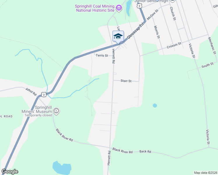 map of restaurants, bars, coffee shops, grocery stores, and more near 93 Herrett Road in Springhill