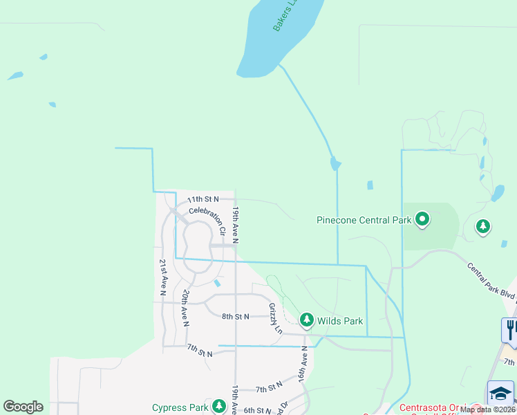 map of restaurants, bars, coffee shops, grocery stores, and more near 1824 11th Street North in Sartell