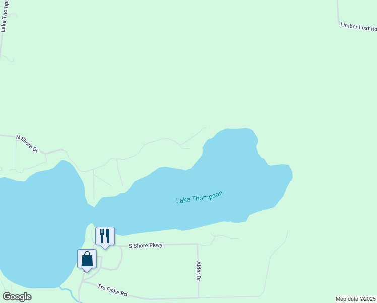 map of restaurants, bars, coffee shops, grocery stores, and more near 3849 North Shore Drive in Rhinelander