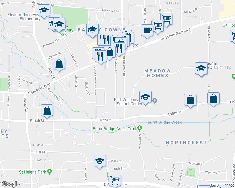 map of restaurants, bars, coffee shops, grocery stores, and more near 2207 Carlson Road in Vancouver