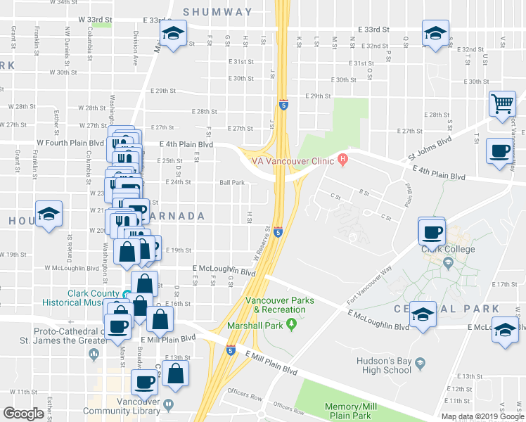 map of restaurants, bars, coffee shops, grocery stores, and more near 821 East 22nd Street in Vancouver