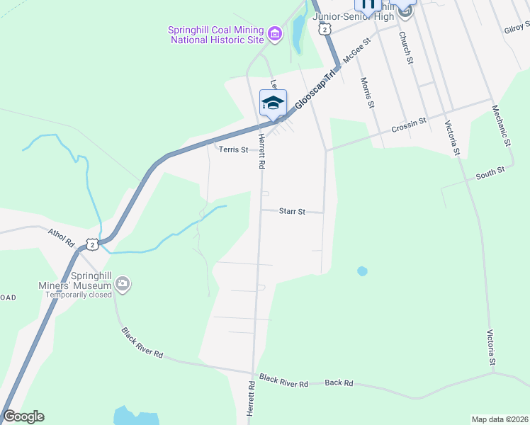 map of restaurants, bars, coffee shops, grocery stores, and more near 84 Herrett Road in Springhill