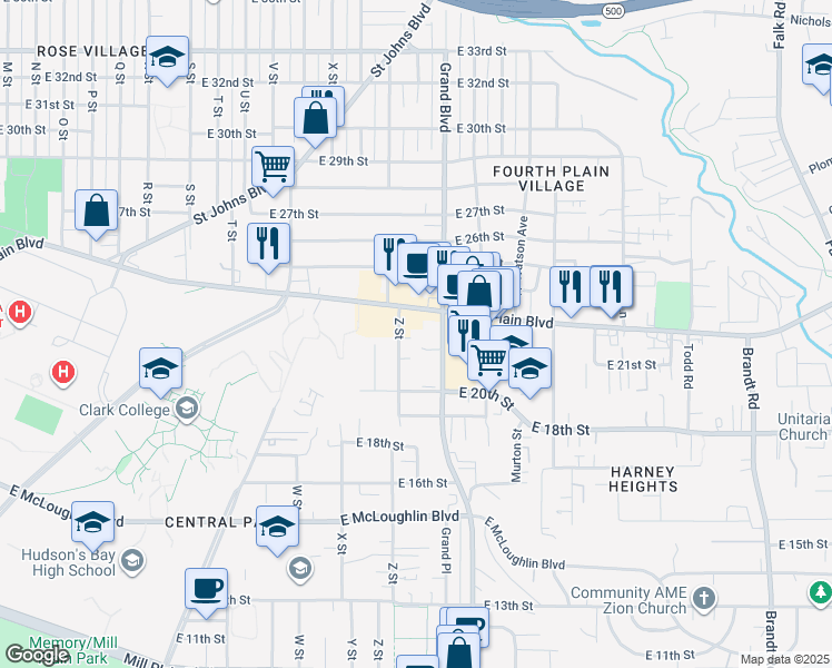 map of restaurants, bars, coffee shops, grocery stores, and more near 2606 East 22nd Street in Vancouver