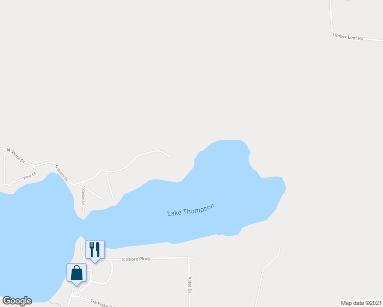 map of restaurants, bars, coffee shops, grocery stores, and more near 3849 North Shore Drive in Rhinelander