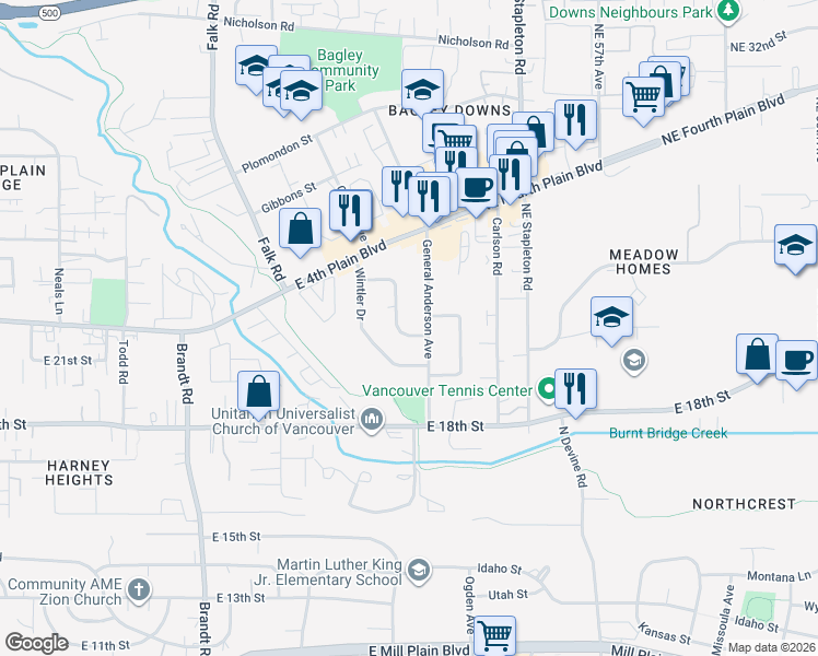 map of restaurants, bars, coffee shops, grocery stores, and more near 2200 General Anderson Avenue in Vancouver