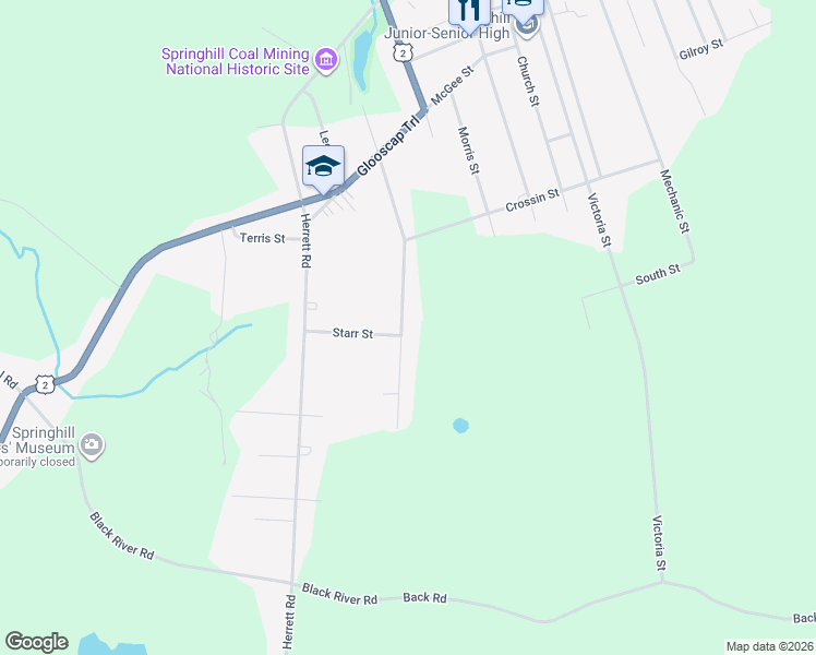 map of restaurants, bars, coffee shops, grocery stores, and more near 64 Cowan Street in Springhill