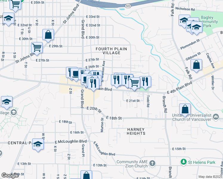 map of restaurants, bars, coffee shops, grocery stores, and more near 2000 Norris Road in Vancouver