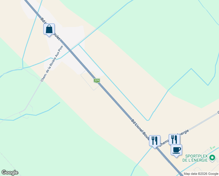 map of restaurants, bars, coffee shops, grocery stores, and more near 1371 Boulevard Lionel-Boulet in Varennes
