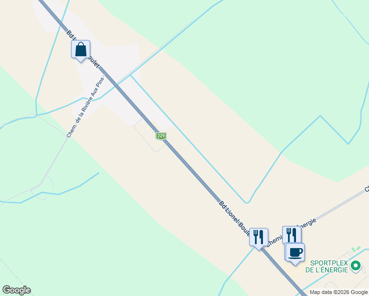 map of restaurants, bars, coffee shops, grocery stores, and more near 1371 Boulevard Lionel-Boulet in Varennes