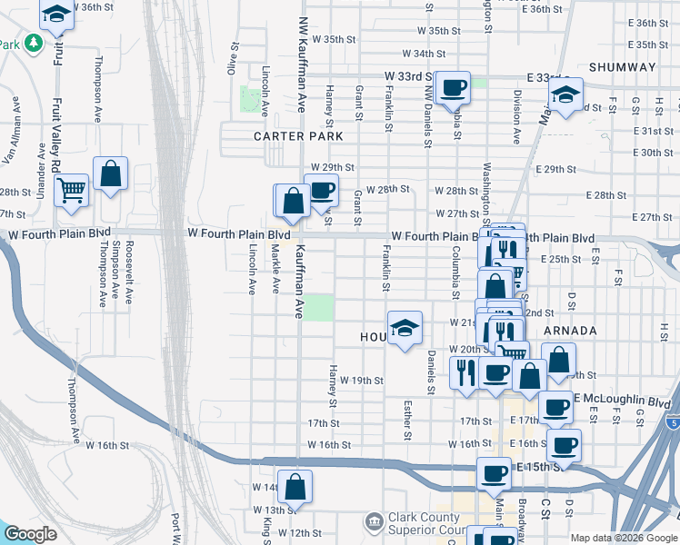 map of restaurants, bars, coffee shops, grocery stores, and more near 720 West 24th Street in Vancouver