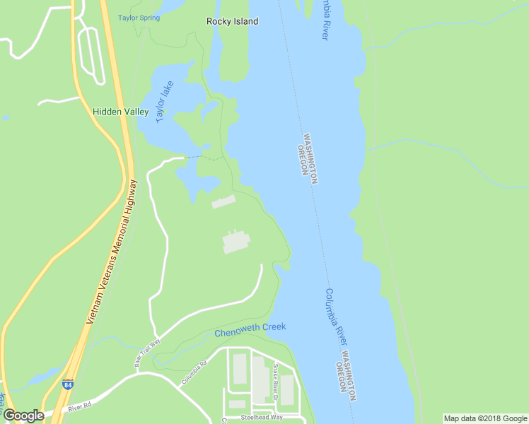 map of restaurants, bars, coffee shops, grocery stores, and more near Riverfront Trail in The Dalles