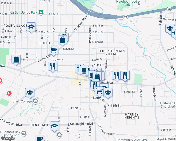map of restaurants, bars, coffee shops, grocery stores, and more near 2803 East 24th Street in Vancouver