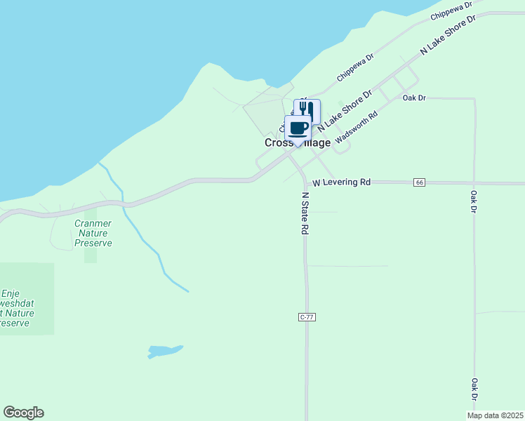 map of restaurants, bars, coffee shops, grocery stores, and more near in Cross Village