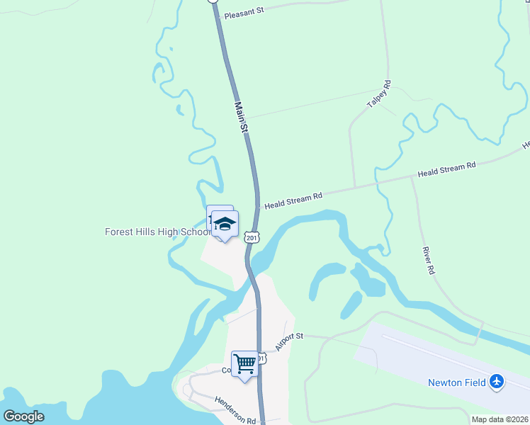 map of restaurants, bars, coffee shops, grocery stores, and more near 613 U.S. 201 in Jackman