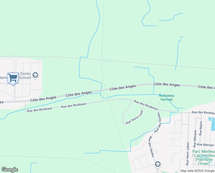 map of restaurants, bars, coffee shops, grocery stores, and more near Côte des Anges in Mirabel