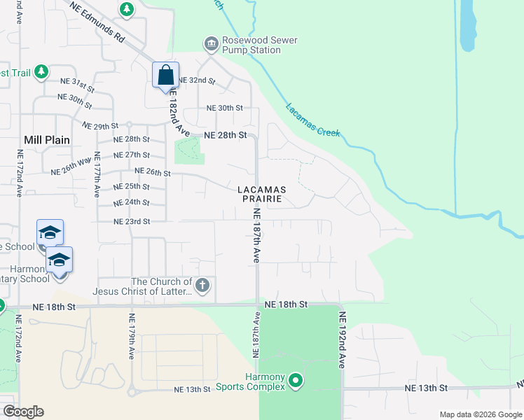 map of restaurants, bars, coffee shops, grocery stores, and more near 2400 Northeast 187th Place in Vancouver