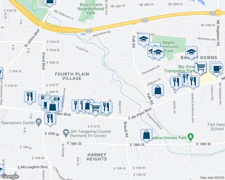 map of restaurants, bars, coffee shops, grocery stores, and more near 2631 Rossiter Lane in Vancouver