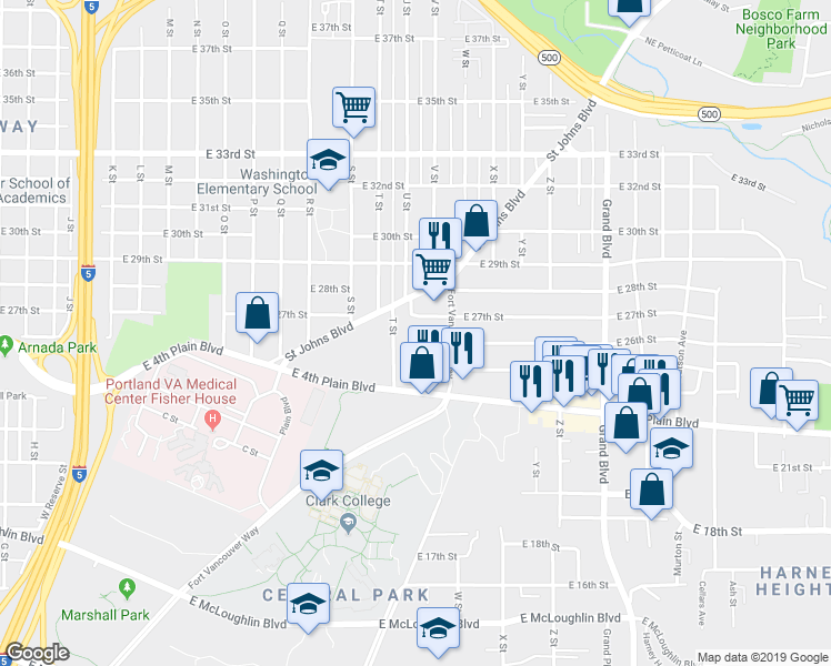 map of restaurants, bars, coffee shops, grocery stores, and more near 2103 East 27th Street in Vancouver