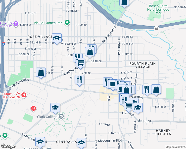 map of restaurants, bars, coffee shops, grocery stores, and more near 2315 East 27th Street in Vancouver