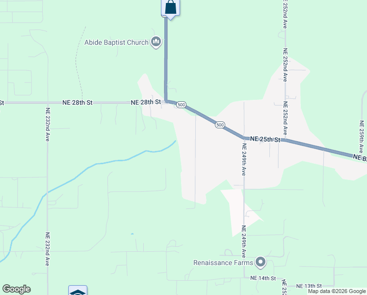 map of restaurants, bars, coffee shops, grocery stores, and more near 2316 Northeast 244th Avenue in Camas