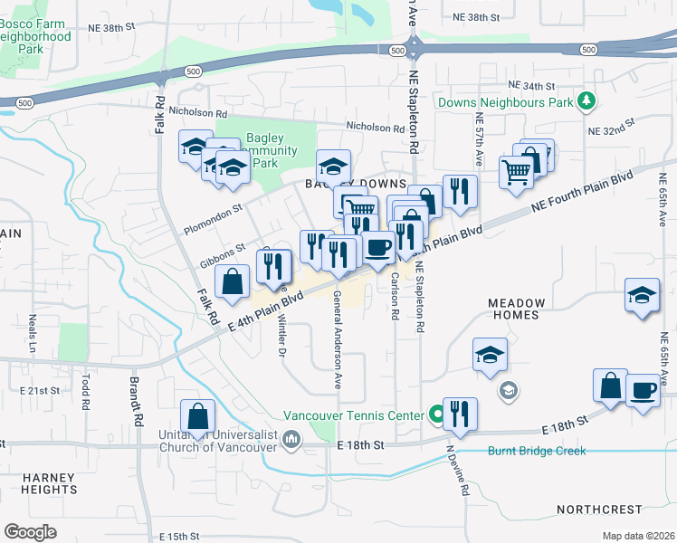 map of restaurants, bars, coffee shops, grocery stores, and more near in Vancouver
