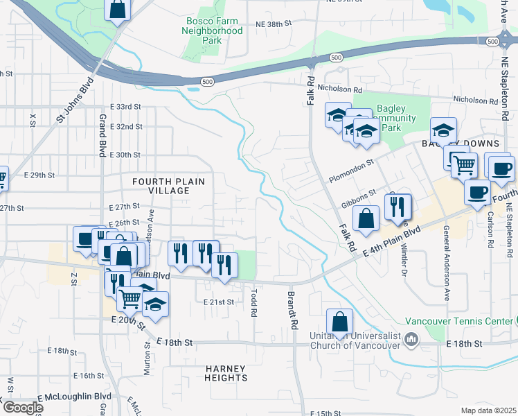 map of restaurants, bars, coffee shops, grocery stores, and more near 2705 Rossiter Lane in Vancouver