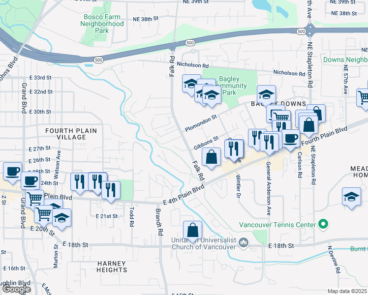 map of restaurants, bars, coffee shops, grocery stores, and more near 3902 Gibbons Street in Vancouver