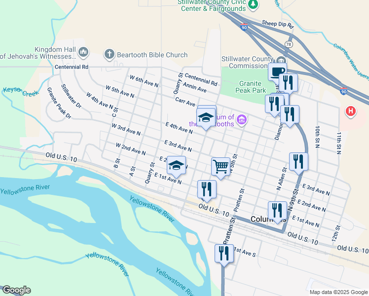 map of restaurants, bars, coffee shops, grocery stores, and more near 234 2nd St in Columbus
