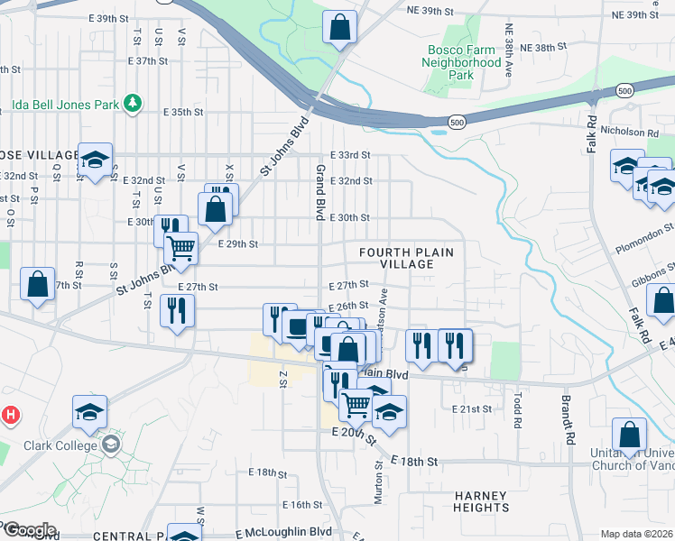 map of restaurants, bars, coffee shops, grocery stores, and more near 2809 East 28th Street in Vancouver