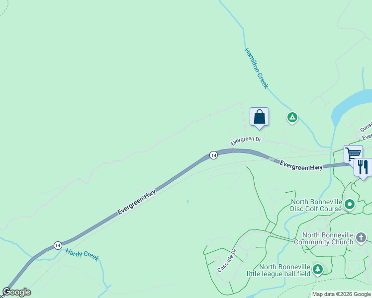 map of restaurants, bars, coffee shops, grocery stores, and more near 0 Warren Road in North Bonneville