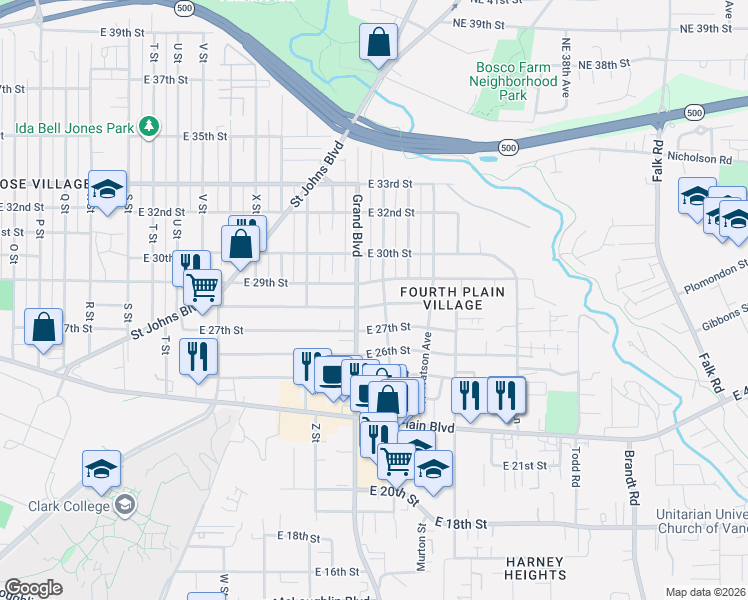 map of restaurants, bars, coffee shops, grocery stores, and more near 2808 East 28th Street in Vancouver