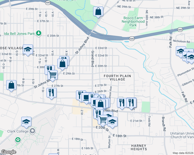 map of restaurants, bars, coffee shops, grocery stores, and more near 2808 East 28th Street in Vancouver