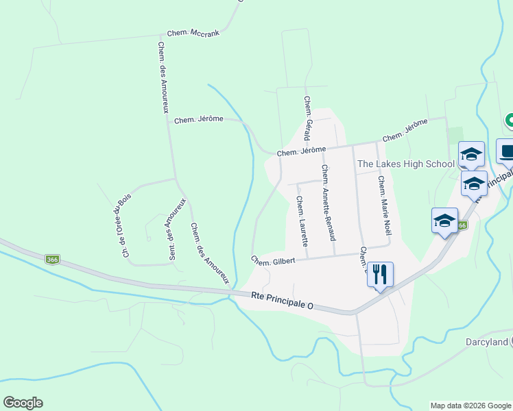 map of restaurants, bars, coffee shops, grocery stores, and more near 41 Chemin Gilbert in Sainte-Cécile-de-Masham